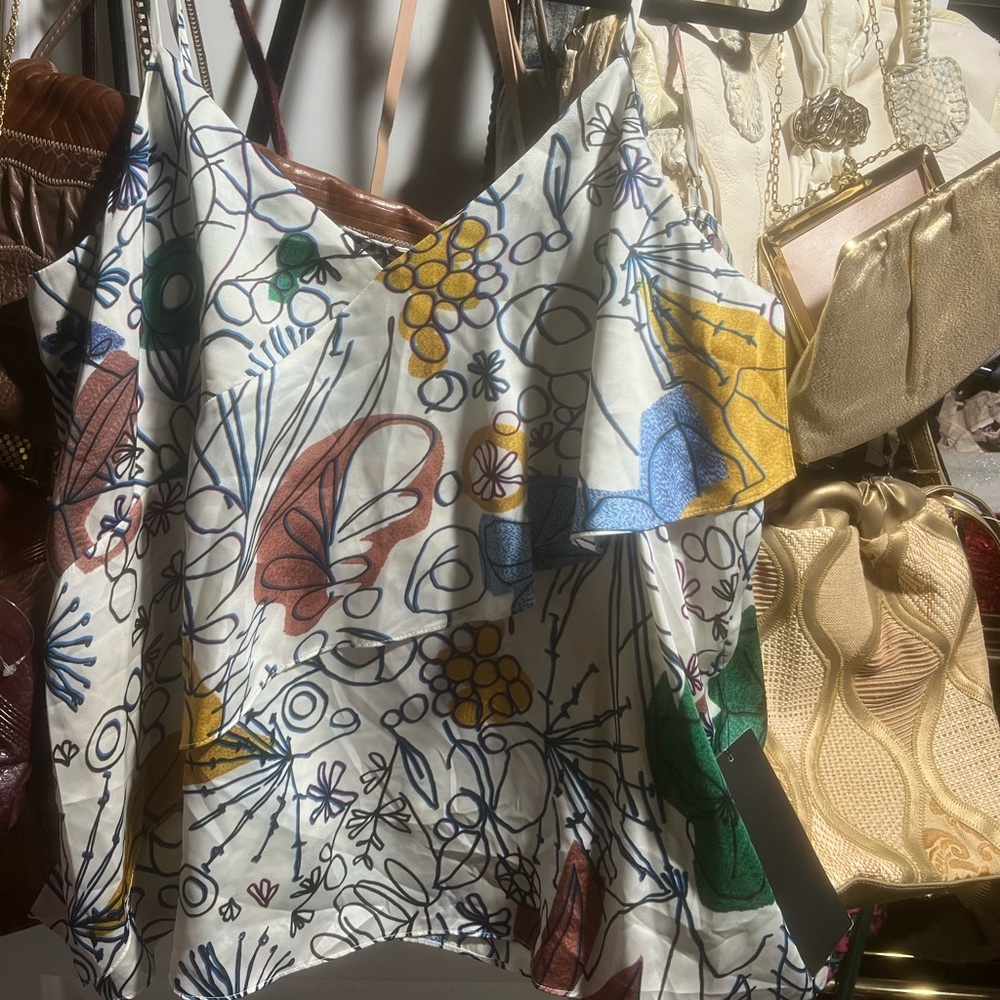 BCBG Artistic Print Camisole with Multicolor Design